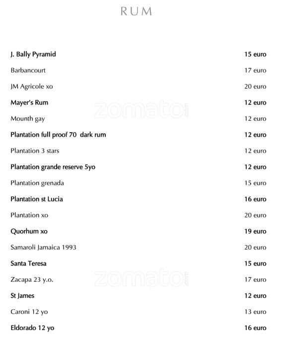 Menu di Hotel Majestic 