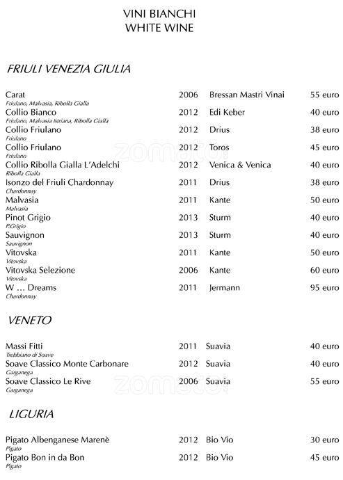 Menu di Hotel Majestic 