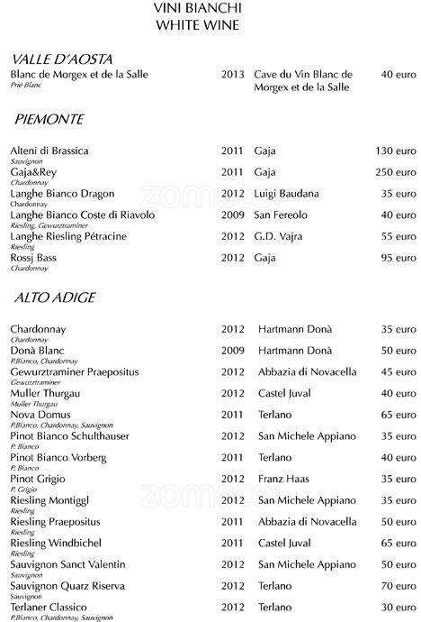 Menu di Hotel Majestic 