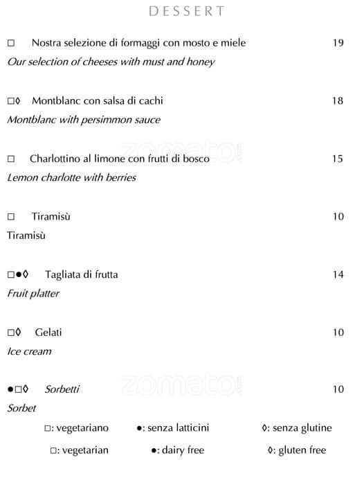 Menu di Hotel Majestic 