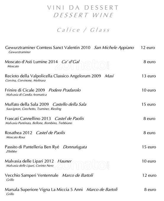 Menu di Hotel Majestic 