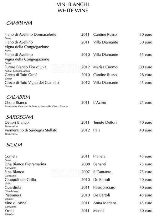 Menu di Hotel Majestic 