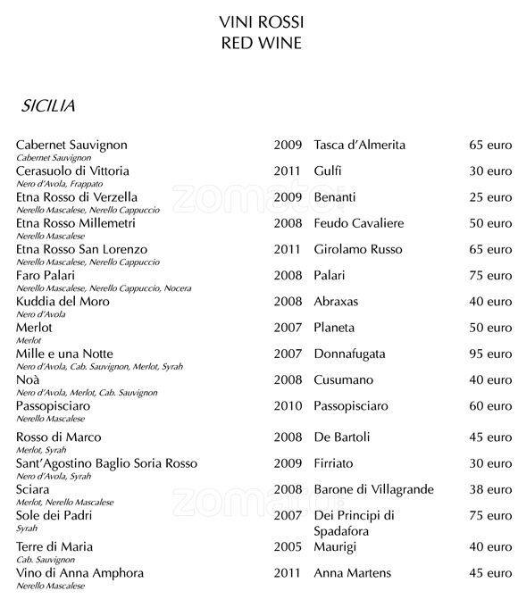 Menu di Hotel Majestic 