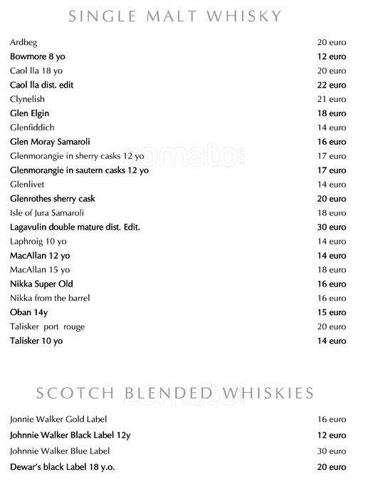 Menu di Hotel Majestic 