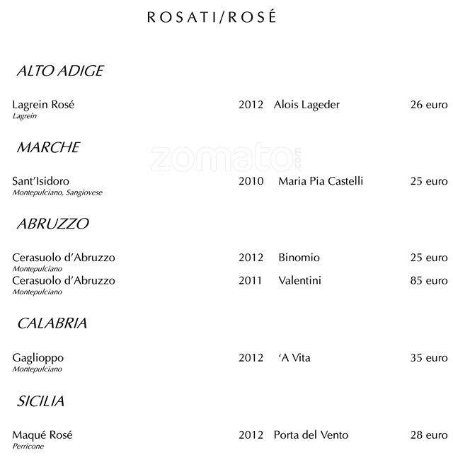 Menu di Hotel Majestic 