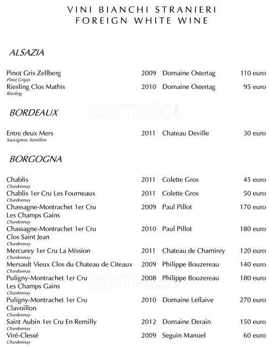 Menu di Hotel Majestic 