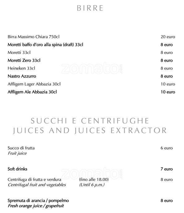 Menu di Hotel Majestic 