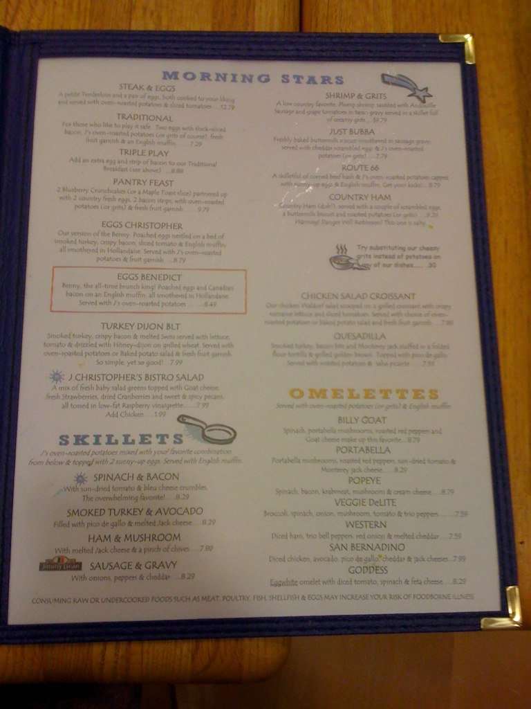 J Christopher's a Atlanta Foto del Menu con Prezzi Urbanspoon/Zomato