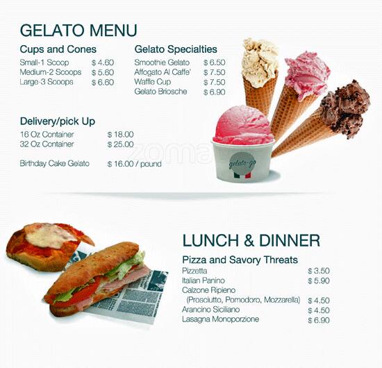 Menu at Gelato-go Downtown desserts, Miami