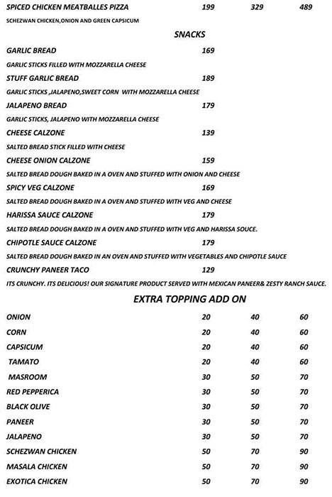 Neel Khant Pizza Point menu