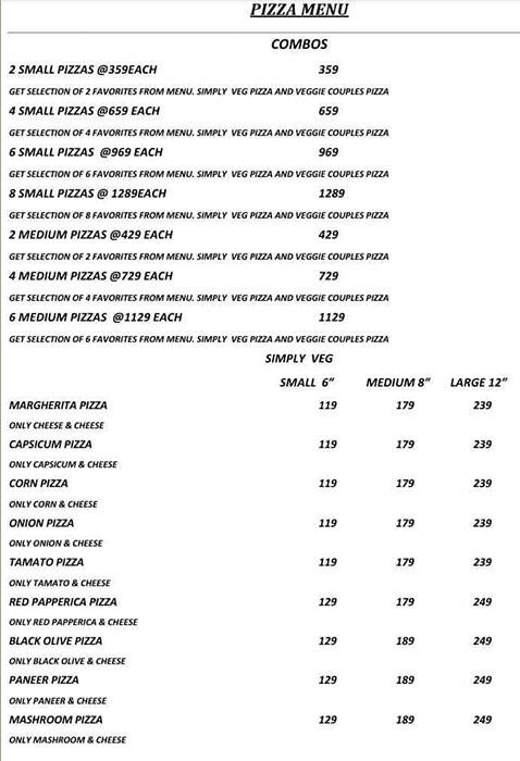 Neel Khant Pizza Point menu