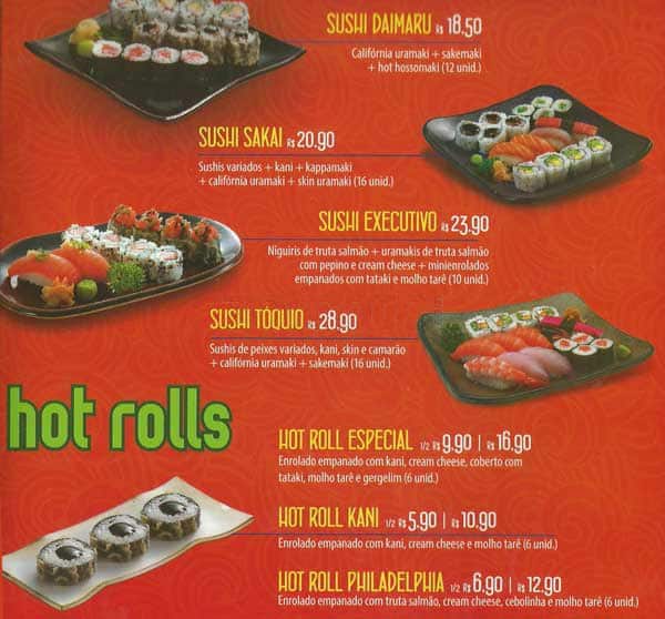 Gendai - Restaurante Japonês cardápio