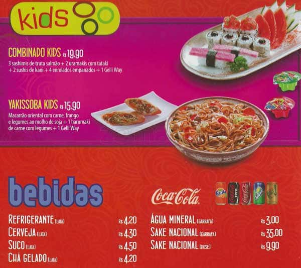 Gendai - Restaurante Japonês cardápio