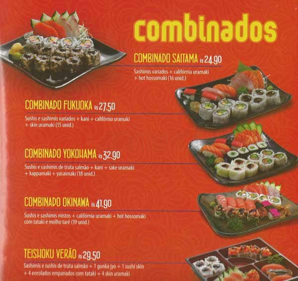 Gendai - Restaurante Japonês cardápio