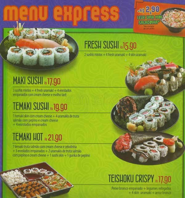 Gendai - Restaurante Japonês cardápio