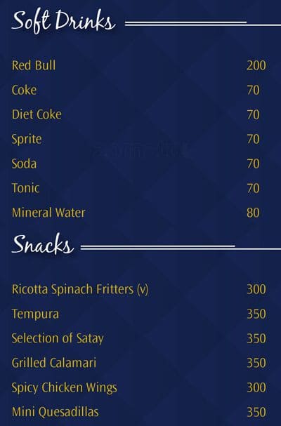 Waters Beach Lounge & Grill menu