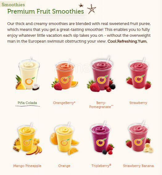 Orange Julius Menu, Menu untuk Orange Julius, Chula Vista, San Diego