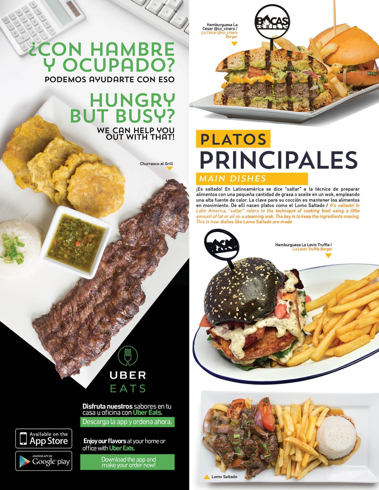 Menu at Bocas Grill restaurant, The Hammocks