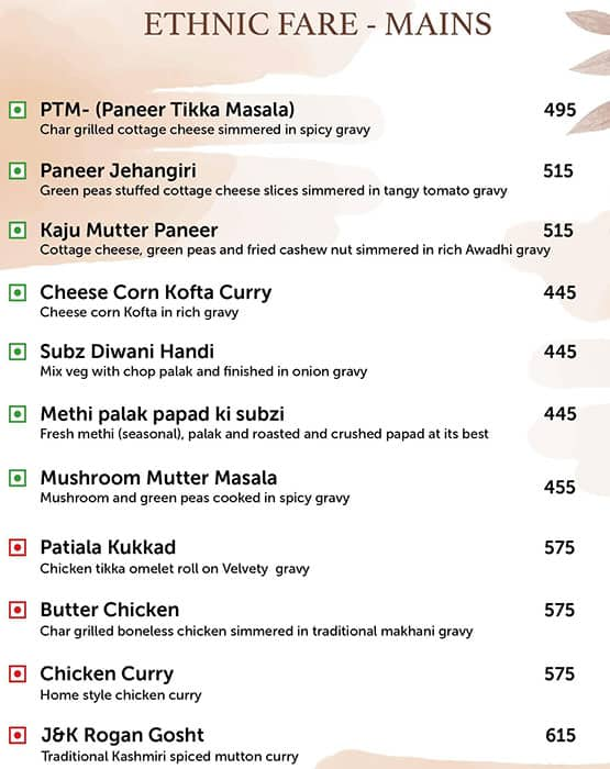 horizon the rooftop restaurant sayaji hotel raipur menu