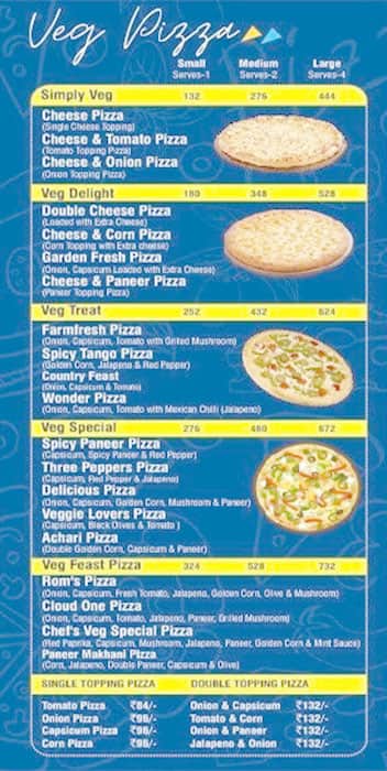 Menu of Rom's Pizza, Zeta 1, Greater Noida