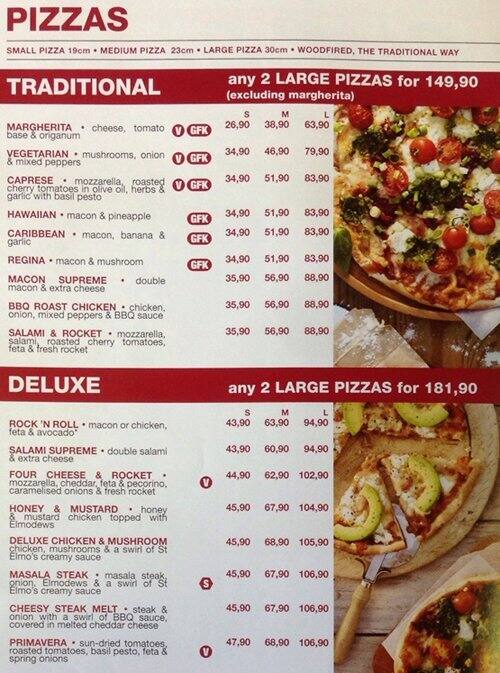 St. Elmo's Pizzaway Menu, Menu for St. Elmo's Pizzaway, Fish Hoek, Cape ...