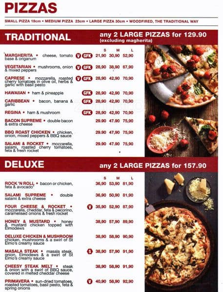 St. Elmo's Pizzaway Menu, Menu for St. Elmo's Pizzaway, Sea Point, Cape ...