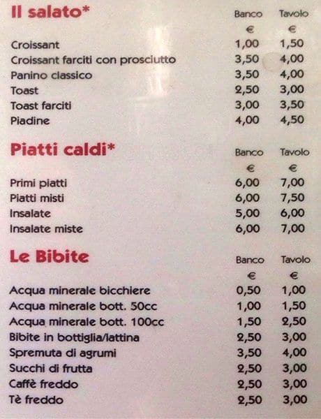 Menu di Scarlatti 