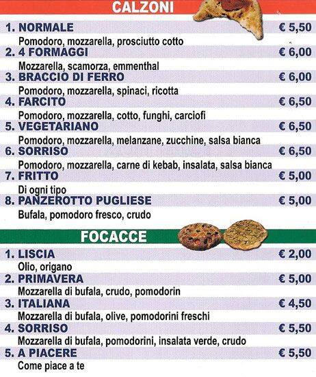 Menu di Sorriso 