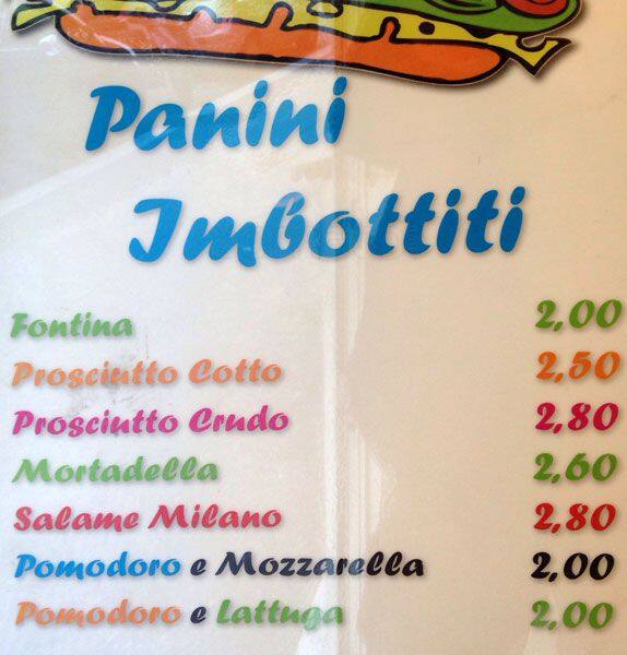 Menu di Pizza E Pane 