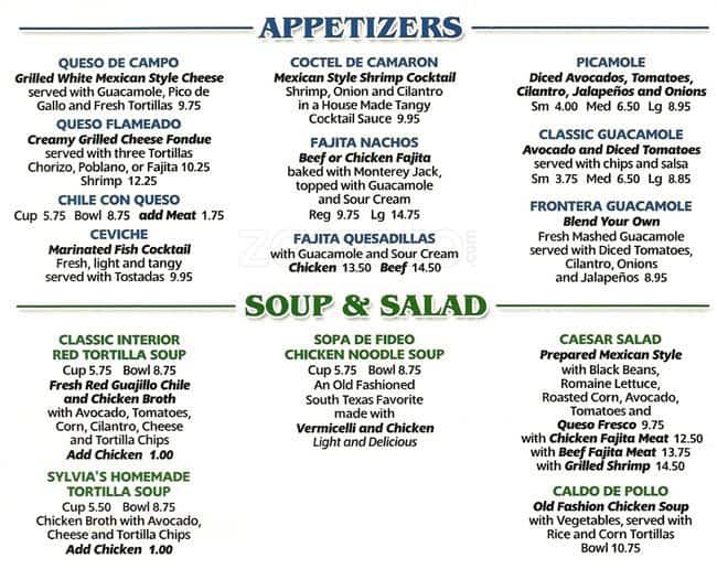 Sylvia S Enchilada Kitchen Menu