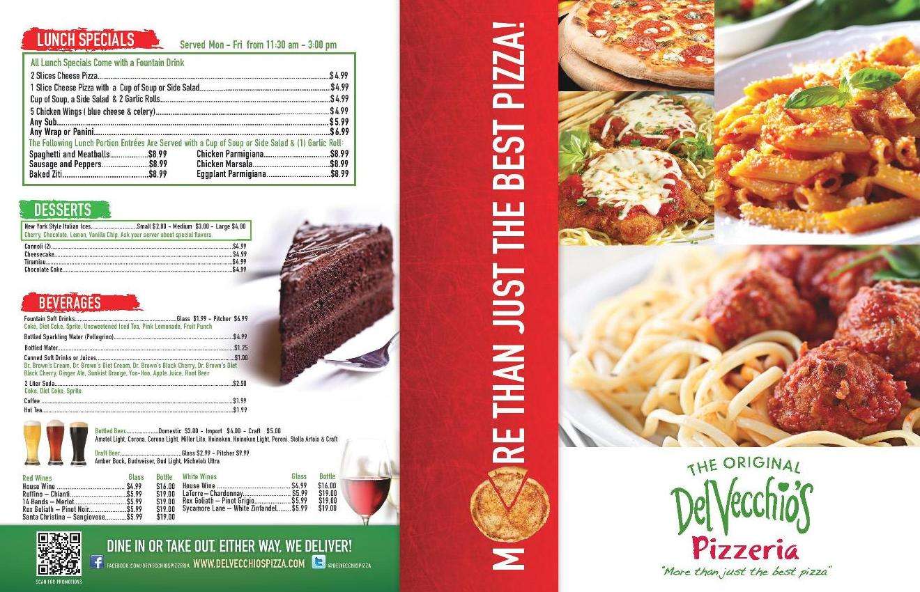 DelVecchio's Pizzeria & Italian Restaurant a Miami Foto del Menu con