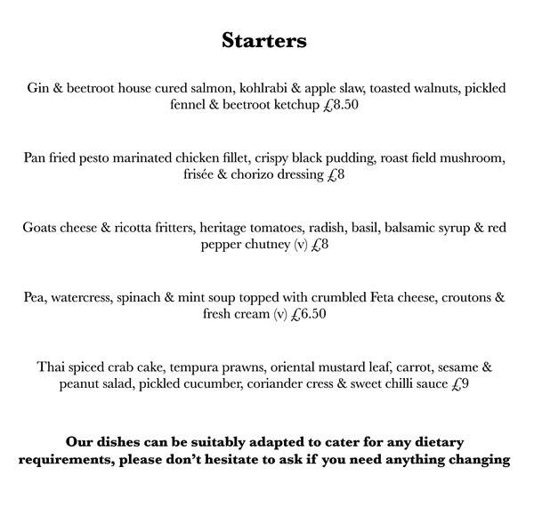 Menu at The Peppermill Bistro restaurant, Billingham