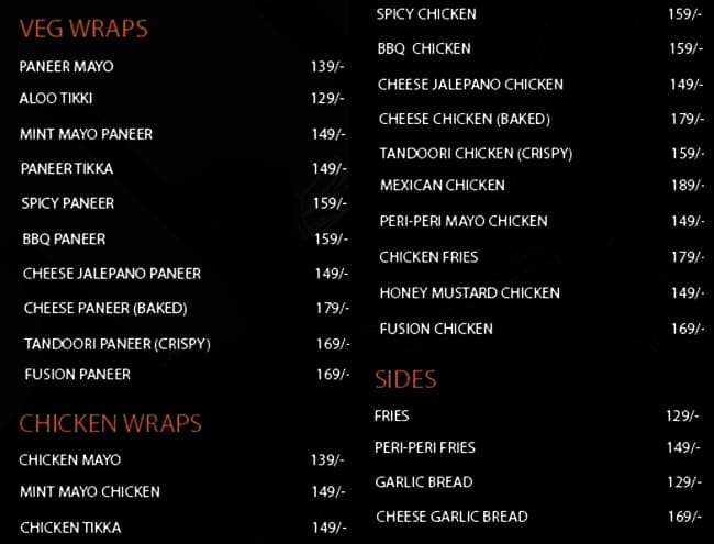 Menu of Wrap Eat, Airoli, Navi Mumbai