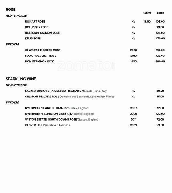 Menu at Kitchin restaurant, Edinburgh