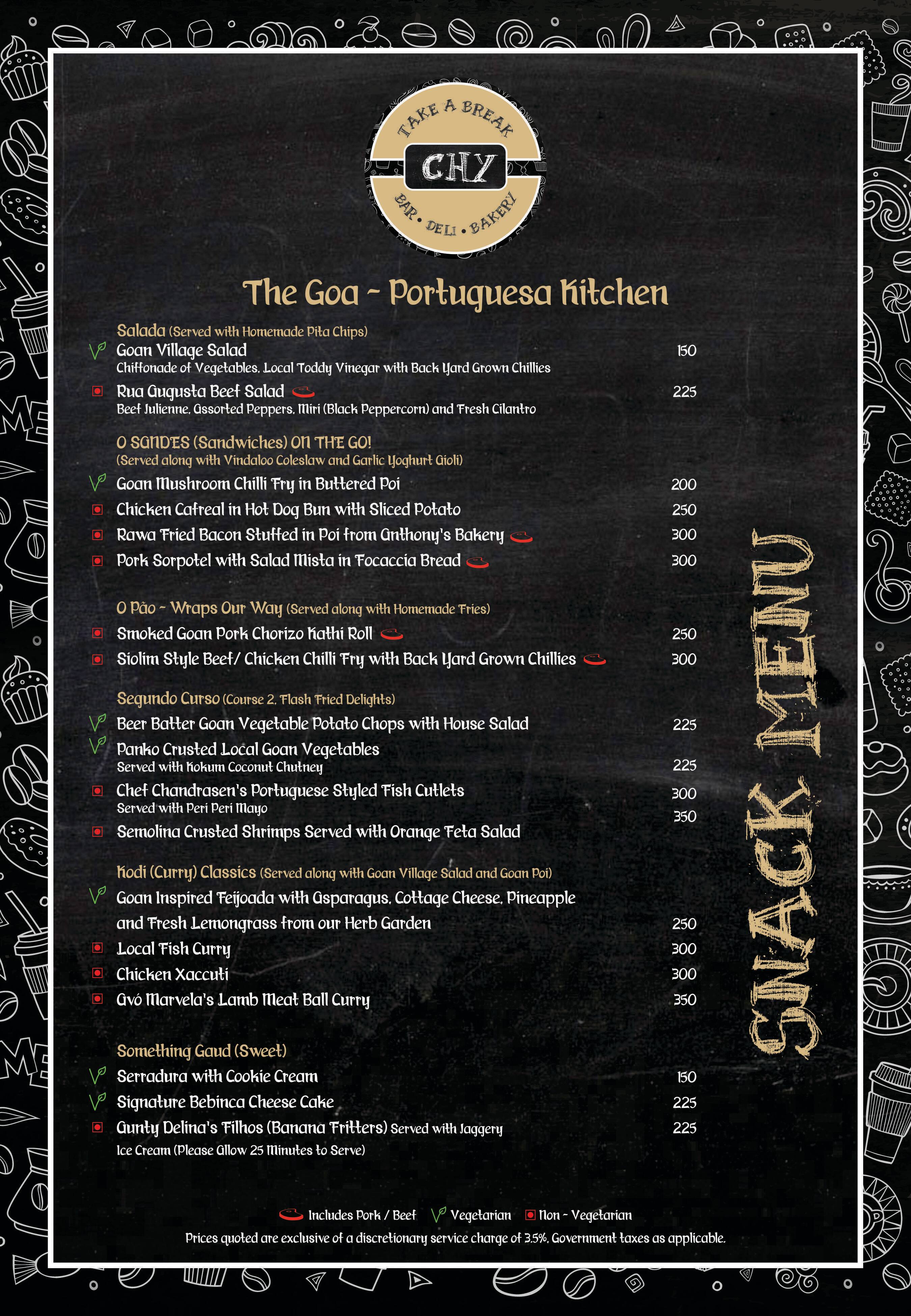 Menu of Chy - Novotel Goa Resort & Spa, Candolim, Goa