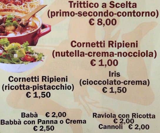 Menu di Pistacchio al Siciliano 