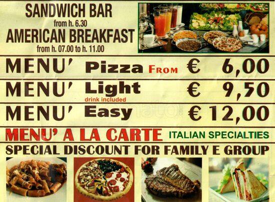 Menu di Aldo ai Musei Vaticani 