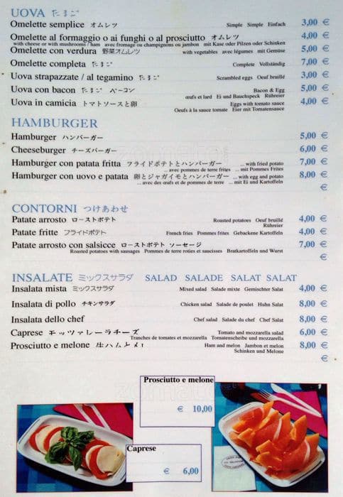 Menu di ristorante rossi 