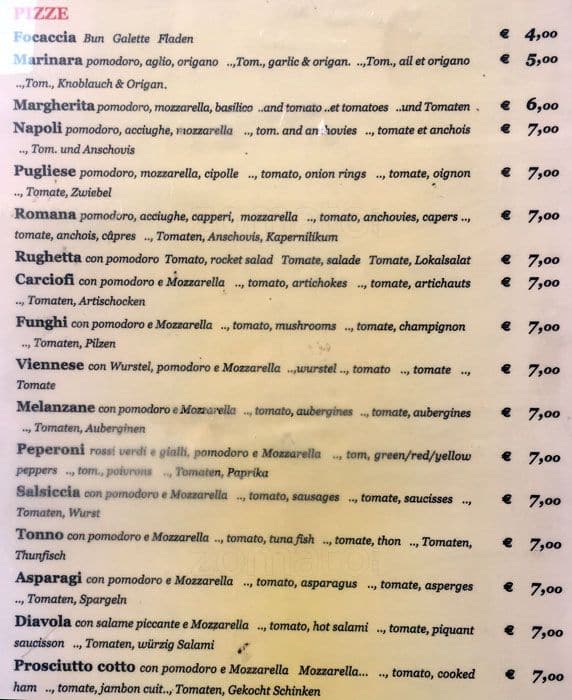 Menu di ristorante rossi 