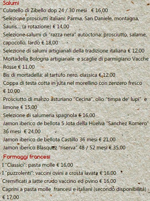 Menu di Romeo Chef & Baker, Prati 