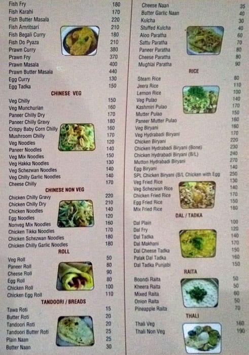 Food Belle menu