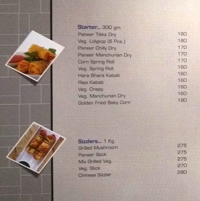 Kalrav Restaurant (RTO) menu