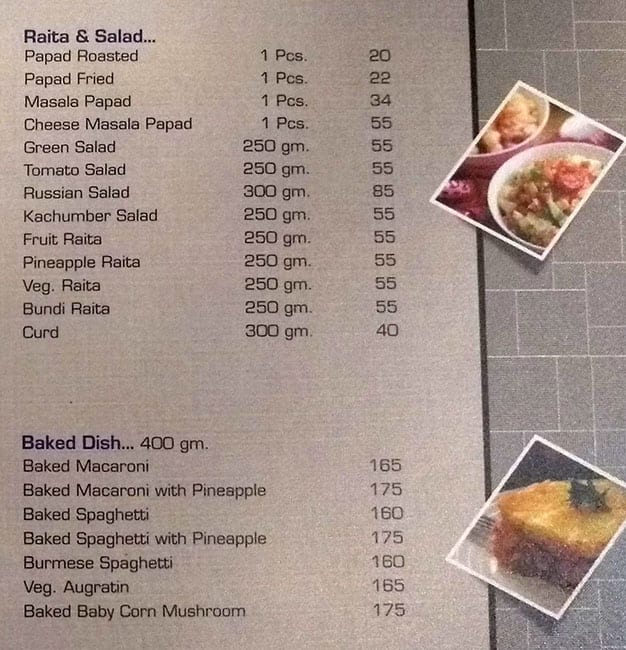 Kalrav Restaurant (RTO) menu