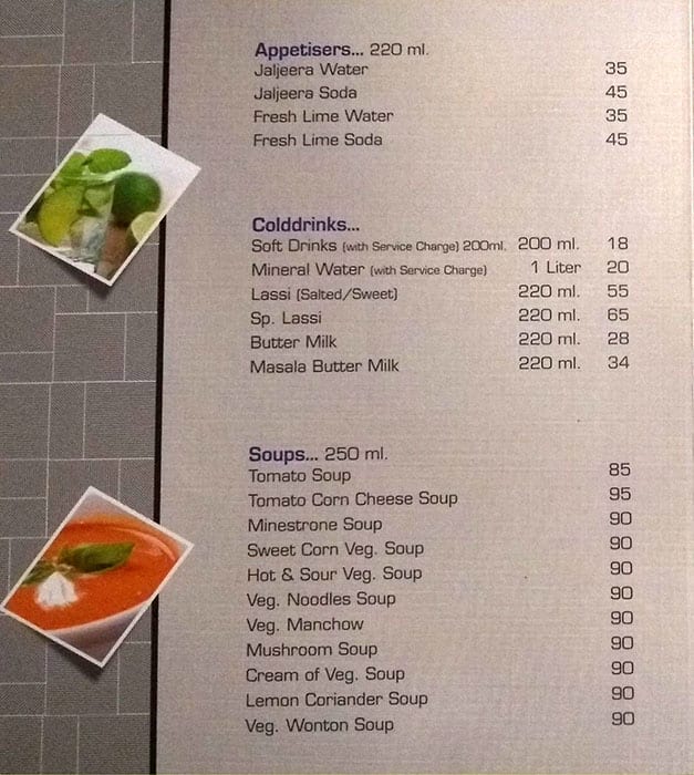 Kalrav Restaurant (RTO) menu