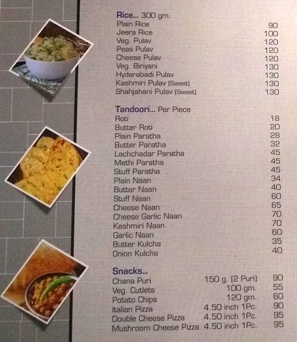 Kalrav Restaurant (RTO) menu