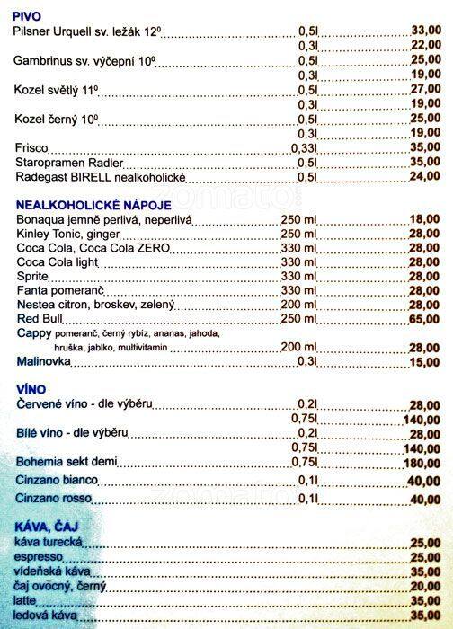 Carta de Pivnice Chelsea