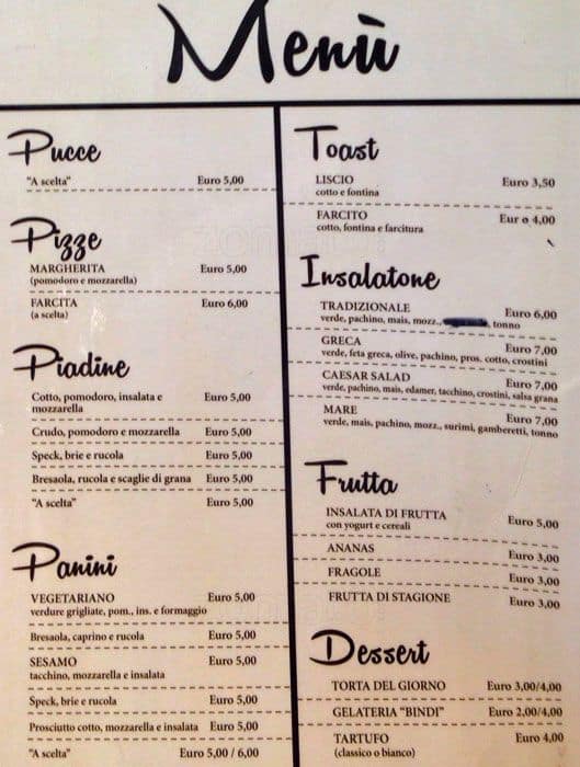 Menu di Mood Srl 