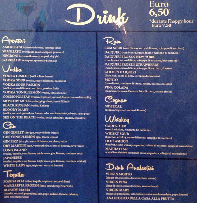 Menu di Mood Srl 