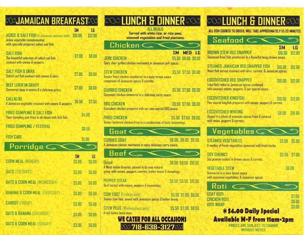 Rowe's Restaurant Menu, Menu for Rowe's Restaurant, BedfordStuyvesant