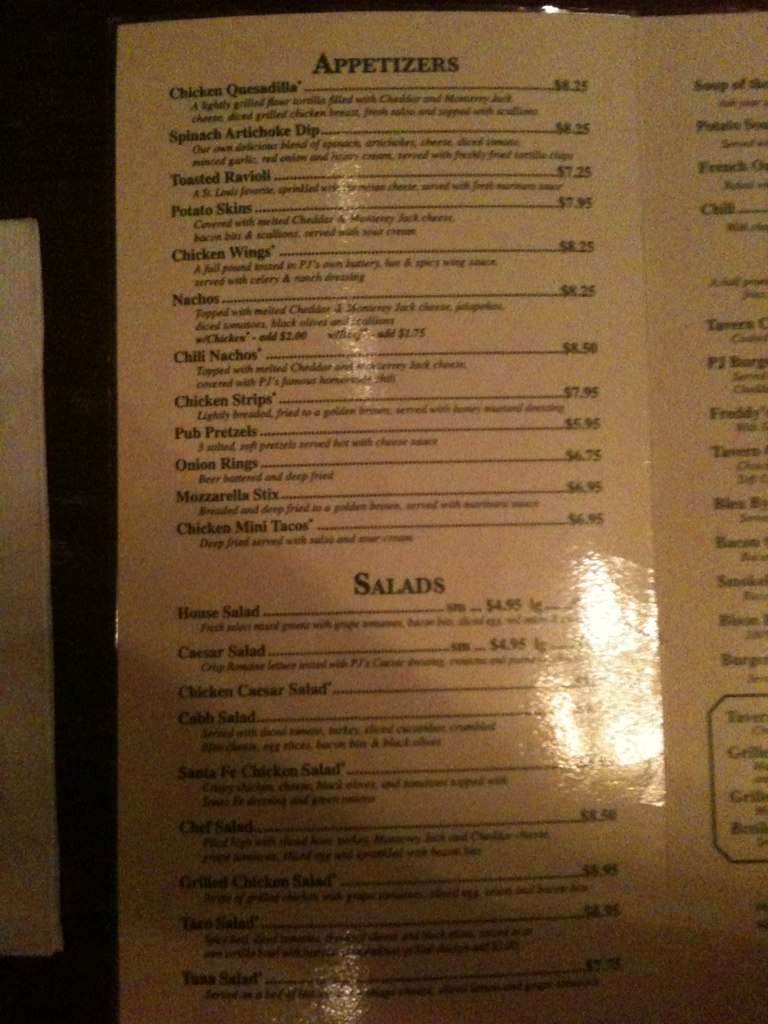 P J's Tavern in Kirkwood Menu Urbanspoon/Zomato